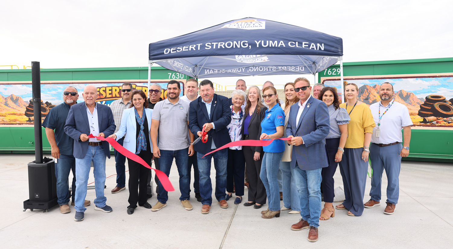 transfer station ribbon cutting group photo